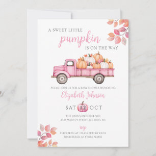 Kleine Pompoen Roze Meisje Baby Shower All In One Kaart