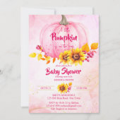 Kleine pompoen roze meisje baby shower kaart (Voorkant)
