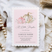 Kleine pompoen roze meisje Baby shower Kaart