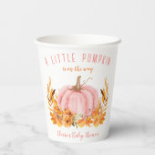 Kleine Pompoen Roze Meisje Baby shower Papier Cups Papieren Bekers (Achterkant)