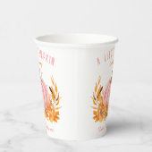 Kleine Pompoen Roze Meisje Baby shower Papier Cups Papieren Bekers (Rechts)