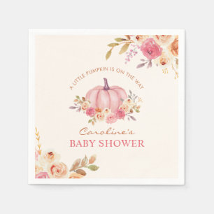Kleine Pompoen Roze Meisje Baby shower Papieren se Servet