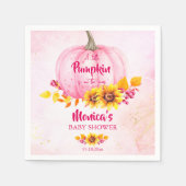 Kleine pompoen roze meisje baby shower servet (Voorkant)