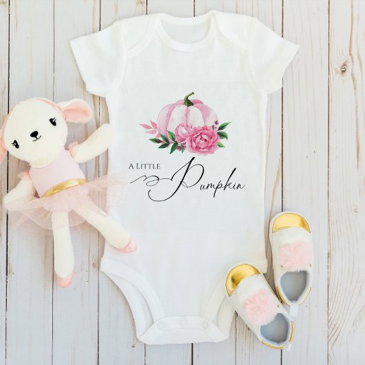 Kleine Pompoen Roze Roestige Baby Shower Romper