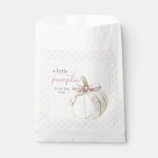 Kleine Pompoen Roze Stippen Baby Shower Bedankzakje