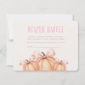 Kleine Pompoen, roze strik, Coquette luier loterij Kaart (Voorkant)