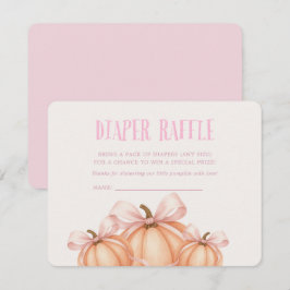 Kleine Pompoen, roze strik, Coquette luier loterij Kaart