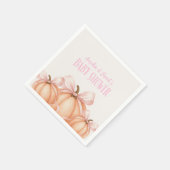 Kleine pompoen, roze strik, Coquette party servett Servet (Hoek)