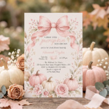 Kleine Pompoen Roze Strik Meisje Baby Shower
