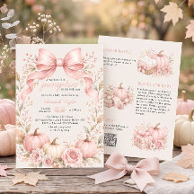 Kleine Pompoen Roze Strik Meisje Baby Shower