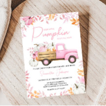 Kleine Pompoen Roze Truck Herfst Baby Shower