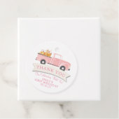 Kleine Pompoen Roze Vrachtwagen 1e Verjaardagsfees Bedankjes Labels (In situ)