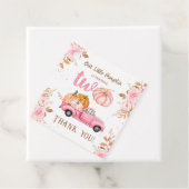 Kleine Pompoen Roze Vrachtwagen Meisje Herfst 2e V Bedankjes Labels (In situ)