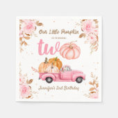Kleine Pompoen Roze Vrachtwagen Meisje Herfst 2e V Servet (Voorkant)