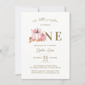 Kleine Pompoen Roze Waterverf Rozen 1e Verjaardag Kaart (Voorkant)