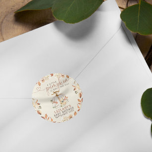 Kleine pompoen rustiek Baby shower Ronde Sticker