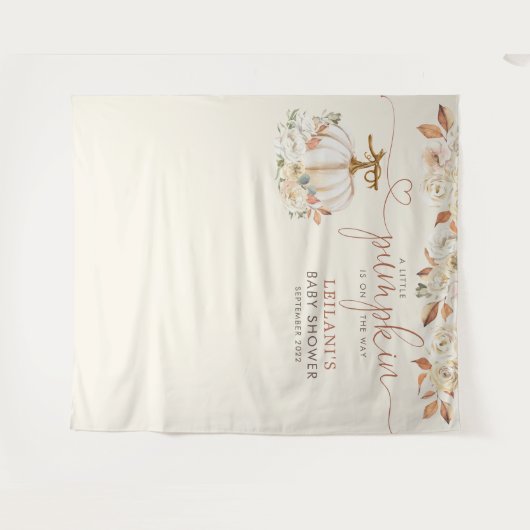 Kleine pompoen rustiek Baby shower Wandkleed (Voorkant (horizontaal))