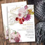 Kleine pompoen rustieke bloemen Baby brunch Kaart<br><div class="desc">Kleine pompoen baby brunch baby shower uitnodiging, met waterverf bloemstukken en elegante typografie. Design is geletterd met "een kleine pompoen is onderweg" en beschikt over een pompoenpleister en een rustiek boeket van pampasgras, herfstbladeren en roze bloemen. Alle uitnodigingsdetails zijn bewerkbaar en de sjabloon van de uitnodiging staat voor u klaar...</div>