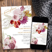 Kleine pompoen rustieke bloemen Baby brunch Kaart