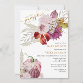 Kleine pompoen rustieke bloemen Baby brunch Kaart (Voorkant)