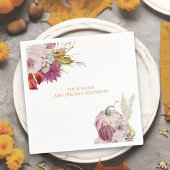 Kleine pompoen rustieke bloemen gepersonaliseerd servet