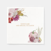 Kleine pompoen rustieke bloemen gepersonaliseerd servet (Voorkant)