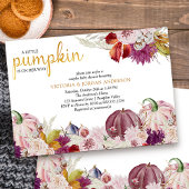 Kleine pompoen rustieke bloemenkoppels Baby shower Kaart