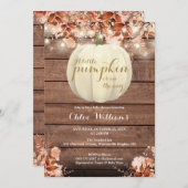 Kleine Pompoen Rustieke Herfst Baby Shower Kaart (Voorkant / Achterkant)