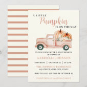 Kleine Pompoen Rustieke Herfst Baby Shower Uitnodi Kaart (Voorkant / Achterkant)