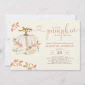 Kleine pompoen rustieke Herfst bloemig Baby shower Kaart (Voorkant)