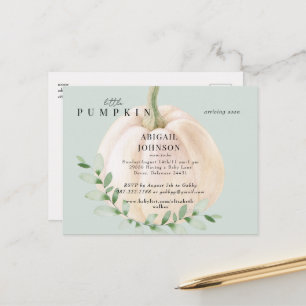 Kleine pompoen sage Baby shower Aankondigingskaart