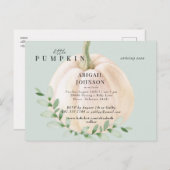 Kleine pompoen sage Baby shower Aankondigingskaart (Voorkant / Achterkant)