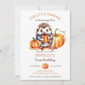 Kleine pompoen schattige egel pompoenen verjaardag kaart (Voorkant)