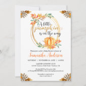 Kleine pompoen Sinaasappel Baby shower val bladere Kaart (Voorkant)