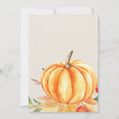 Kleine pompoen Sinaasappel Baby shower val bladere Kaart (Achterkant)