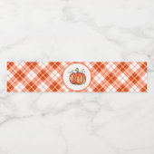 Kleine pompoen Sinaasappel geruite verjaardag Waterfles Etiket (Enkel label)