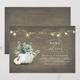 Kleine Pompoen Succulenten Rustieke Herfst Baby sh Kaart