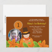 Kleine pompoen Thanksgiving 5x7 Foto Birthday Kaart (Voorkant / Achterkant)