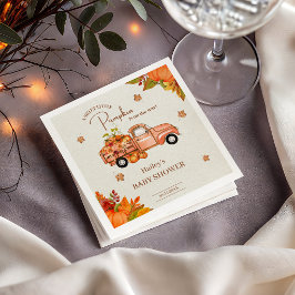Kleine Pompoen Truck Herfst Baby Shower Servet