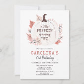 Kleine pompoen tweede verjaardag kaart (Voorkant)