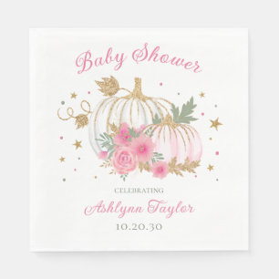 Kleine Pompoen Tweeling Meisje Baby Shower Servet