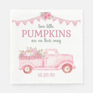 Kleine Pompoen Tweeling Meisje Baby Shower Servett Servet