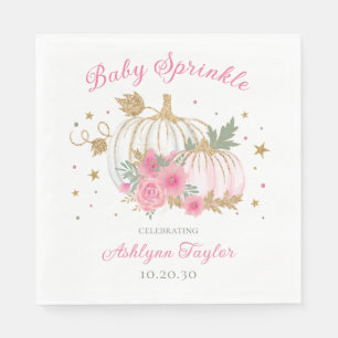 Kleine Pompoen Tweeling Meisje Baby Sprinkle Servet