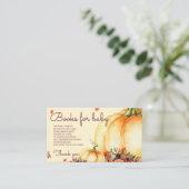 Kleine pompoen, valbladeren baby shower visitekaartje (Staand voorkant)