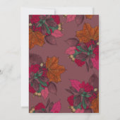 Kleine pompoen vallen bladeren en bessen verjaarda kaart (Achterkant)