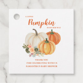 Kleine Pompoen Verbrand Oranje Baby Shower Bedankjes Labels