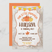 Kleine Pompoen Verjaardagsfeestuitnodiging Kaart (Voorkant / Achterkant)