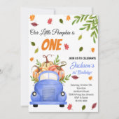 Kleine Pompoen Verjaardagsfeestuitnodiging Kaart (Voorkant)