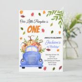 Kleine Pompoen Verjaardagsfeestuitnodiging Kaart (Staand voorkant)