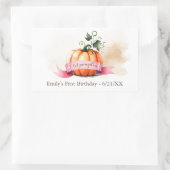 Kleine Pompoen Verjaardagslabel Meisje Rechthoekige Sticker (Tas)